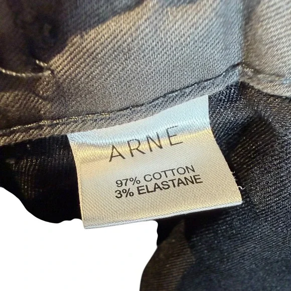 Arne Mens Slim Fit Side Adjuster Trousers Taupe Grey Stretch Cotton Pants 34R - Picture 8 of 10